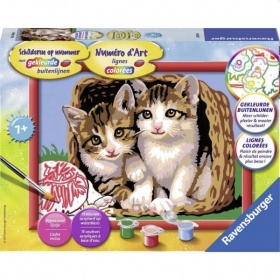 Vergroot Ravensburger Schilderen op Nummer Katjes in een Mand Ravensburger Schilderen op Nummer Katjes in een Mand