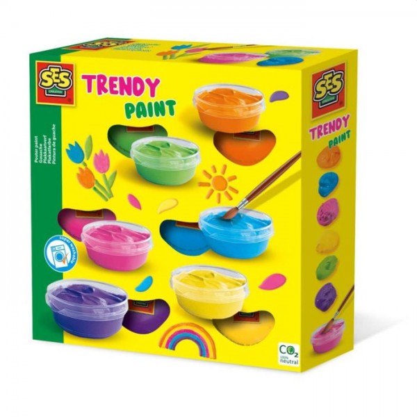 SES plakkaatverf Trendy junior 20 cm acryl 7 kleuren