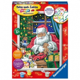 Vergroot Schilderen op Nummer Kerstman Kerstwerkplaats Schilderen op Nummer Kerstman Kerstwerkplaats