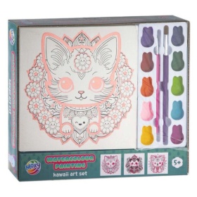 Vergroot Waterverf Schilderset Kawaii 3x Canvas 20x20cm Waterverf Schilderset Kawaii 3x Canvas 20x20cm