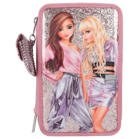 Topmodel 3-vaks etui met glitter