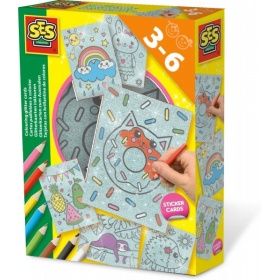 Vergroot Ses Hobbyset Glitterkaarten Inkleuren Ses Hobbyset Glitterkaarten Inkleuren