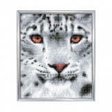 Crystal Art Witte Luipaard met Frame 21x25cm
