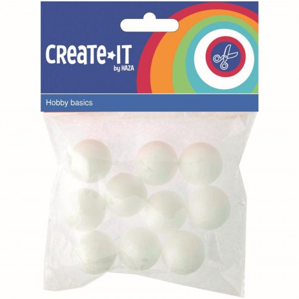 Create-It Polystyreen Bollen 2.5cm 10 Stuks