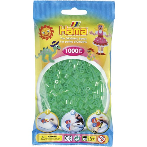 Strijkkralen Hama 1000 Stuks Groen Doorzichtig