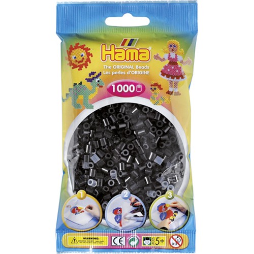 Hama strijkkralen zwart (018)