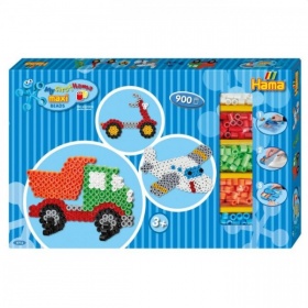 Vergroot Hama Strijkkralen Maxi Voertuigen 900 Delig Hama Strijkkralen Maxi Voertuigen 900 Delig