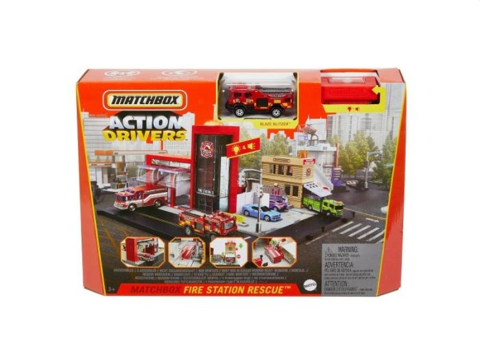 Matchbox brandweerkazerne Matchbox schaal 1:75 staal rood