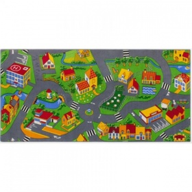 Vergroot Speeltapijt 95 x 200 Cm Stad Speeltapijt 95 x 200 Cm Stad