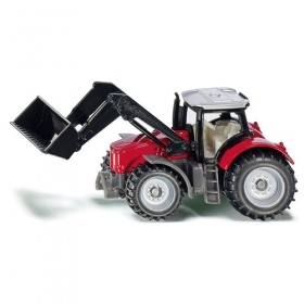 1484 Siku Tractor Massey Ferguson met frontlader