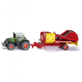 Vergroot 1808 Siku tractor met Aardappelrooier 1808 Siku tractor met Aardappelrooier