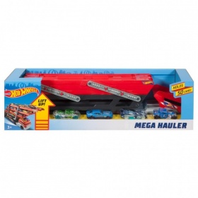 Vergroot Hot Wheels Mega Hauler Met 4 Auto's Hot Wheels Mega Hauler Met 4 Auto's