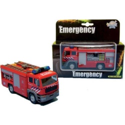 Kids Globe Metalen Brandweerauto met spuit en licht