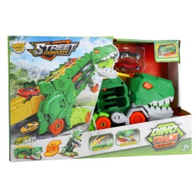 Vergroot Transporter Carrycase Dino Met 2 Diecast Auto's Transporter Carrycase Dino Met 2 Diecast Auto's
