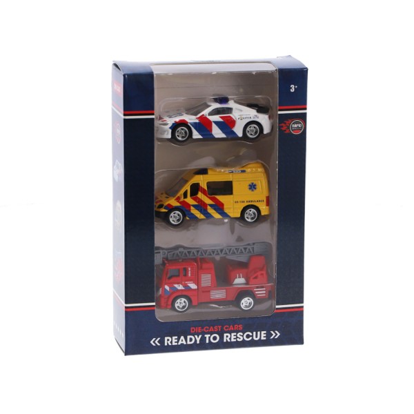 Auto Die Cast Hulpdiensvoertuigen 3 Delig