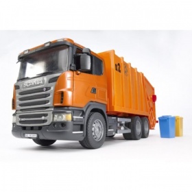 Vergroot 3560 Bruder Scania R Vuilnisauto Oranje 3560 Bruder Scania R Vuilnisauto Oranje