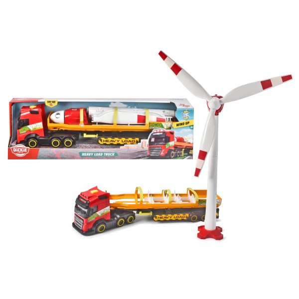 Vrachtwagen Met Oplegger Met Windturbine Battery Operated