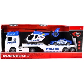 Vergroot Rapid Wheels Autotransporter Politie Met Auto En Helicopter Rapid Wheels Autotransporter Politie Met Auto En Helicopter
