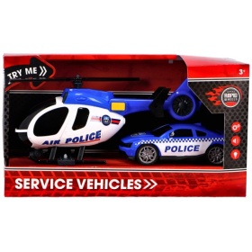 Vergroot Rapid Wheels Politievoertuigenset Helicopter En Auto Met Licht Rapid Wheels Politievoertuigenset Helicopter En Auto Met Licht