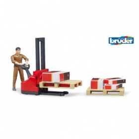 Vergroot 62210 Bruder Heftruck Pakketpost Met Figuur 62210 Bruder Heftruck Pakketpost Met Figuur