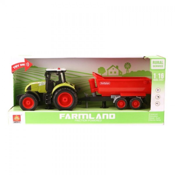 Tractor met Aanhanger Rood BO