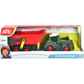 Vergroot Tractor Happy Farm met Aanhanger en geluid Tractor Happy Farm met Aanhanger en geluid