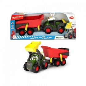 Vergroot Tractor Happy Farm en Aanhanger met Geluid Tractor Happy Farm en Aanhanger met Geluid