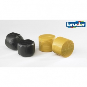 Vergroot 2345 Bruder Hooibalen Rond 4 Stuks 2345 Bruder Hooibalen Rond 4 Stuks