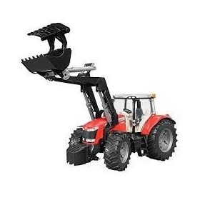 3047 Bruder Tractor Massey Fergusen 7624 Met Frontlader