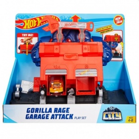 Vergroot Hot Wheels City Razende Gorilla Garage Aanval Speelset Hot Wheels City Razende Gorilla Garage Aanval Speelset
