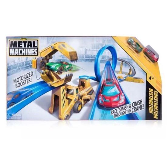 Metal Machines Construction Destruction Set Racebaan met Diecast Auto