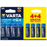 Varta Batterij AA 4+4 Alkaline Longlife Power