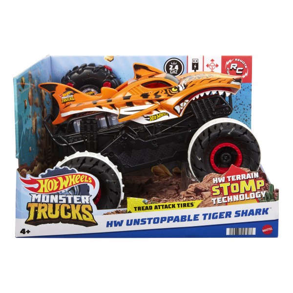 Hot Wheels Monster Trucks HW Unstoppable Tiger Shark RC Vehicle