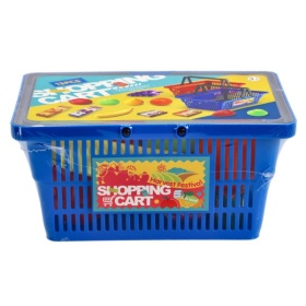 Vergroot Winkelmandje Gevuld Blauw Winkelmandje Gevuld Blauw