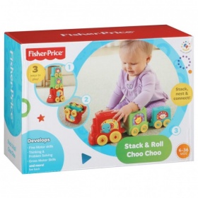 Vergroot Fisher Price Stack & Roll Choo Choo Trein Fisher Price Stack & Roll Choo Choo Trein