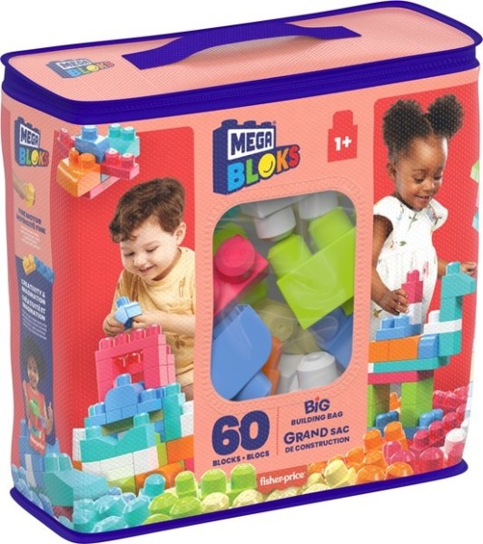 Maxi Blokkentas 60 stuks Roze