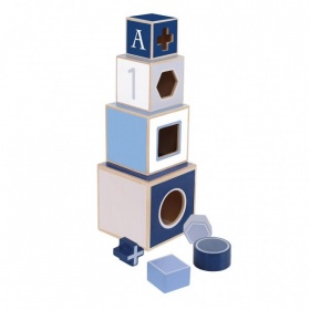 Vergroot Jipy Stapeltoren Hout Blauw Jipy Stapeltoren Hout Blauw