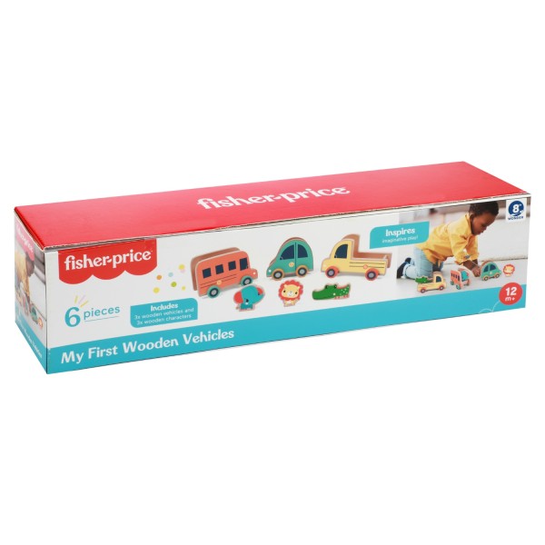 Fisher Price Voertuigenset Hout, Set van 3