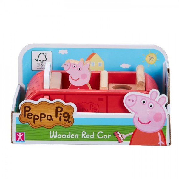 Peppa Pig Houten Familieauto Rood