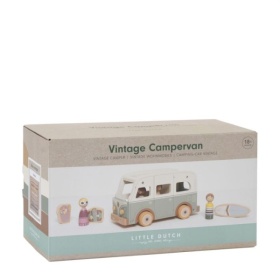Vergroot Little Dutch Vintage Camperbus Met Gezin Little Dutch Vintage Camperbus Met Gezin