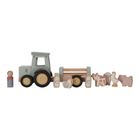 Vergroot Little Farm Tractor Met Trailer Little Farm Tractor Met Trailer