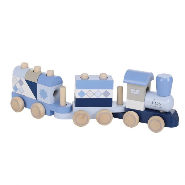 Jipy Blokkentrein Hout Blauw