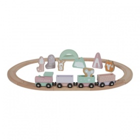 Vergroot Little Dutch Houten Treinbaan Roze Little Dutch Houten Treinbaan Roze