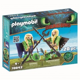 Vergroot 70042 Playmobil Dragons Schorrie en Morrie in vliegpak 70042 Playmobil Dragons Schorrie en Morrie in vliegpak
