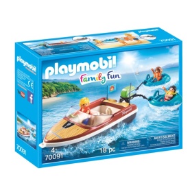 Vergroot 70091 Playmobil Family Fun Motorboot Met Funtubes 70091 Playmobil Family Fun Motorboot Met Funtubes