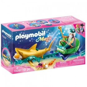 Vergroot 70097 Playmobil Koning der Zeven Zeeën met Haaienkoets 70097 Playmobil Koning der Zeven Zeeën met Haaienkoets