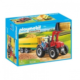 Vergroot 70131 Playmobil Grote Tractor Met Aanhangwagen 70131 Playmobil Grote Tractor Met Aanhangwagen