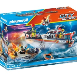 Vergroot de afbeelding Playmobil 70140 Redding Op Zee: Brandbestrijdings Missie Met