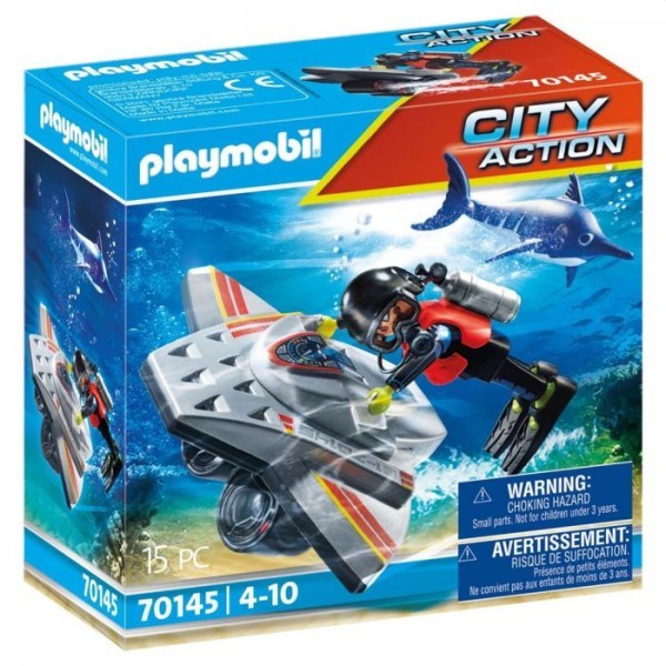 Playmobil City action 70145 Redding op zee duikscooter in de reddingsmissie