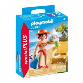 Vergroot 70300 Playmobil Vakantieganger met Strandstoel 70300 Playmobil Vakantieganger met Strandstoel